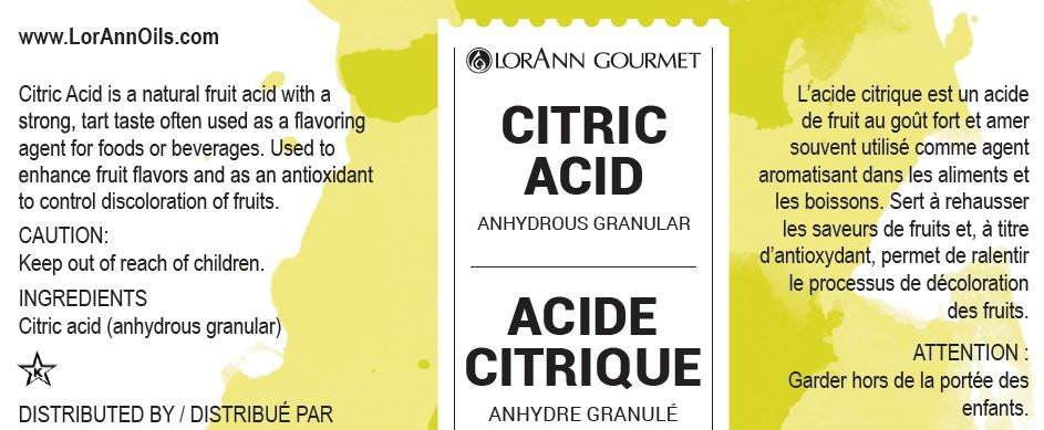 Acide citrique (granulaire anhydre) - Ingrédients de spécialité - 16 oz. Sac