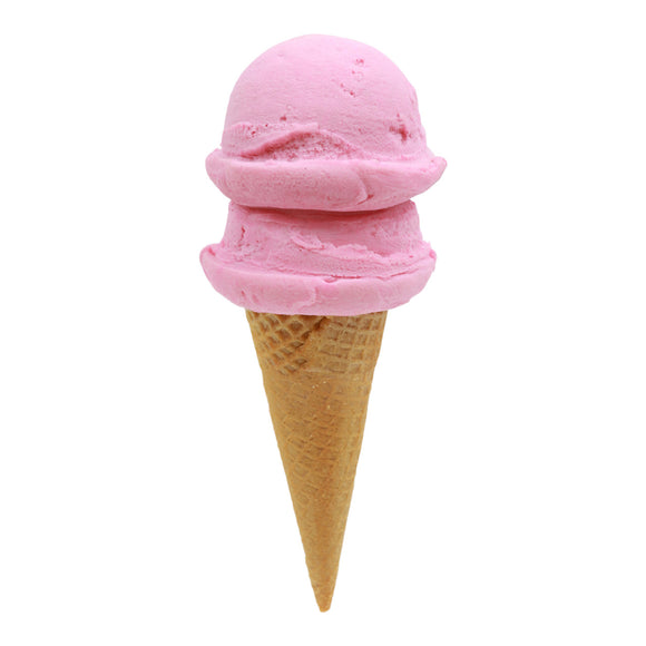 Strawberry Ice Cream on Sugar Cone - Double Scoop - 7.4
