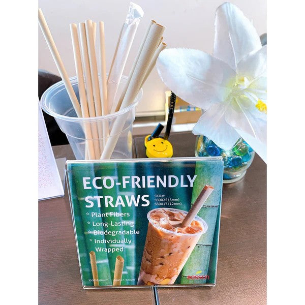 Bamboo Disposable Straws for Bubble Tea, Smoothies, Cocktails, Eco-Friendly