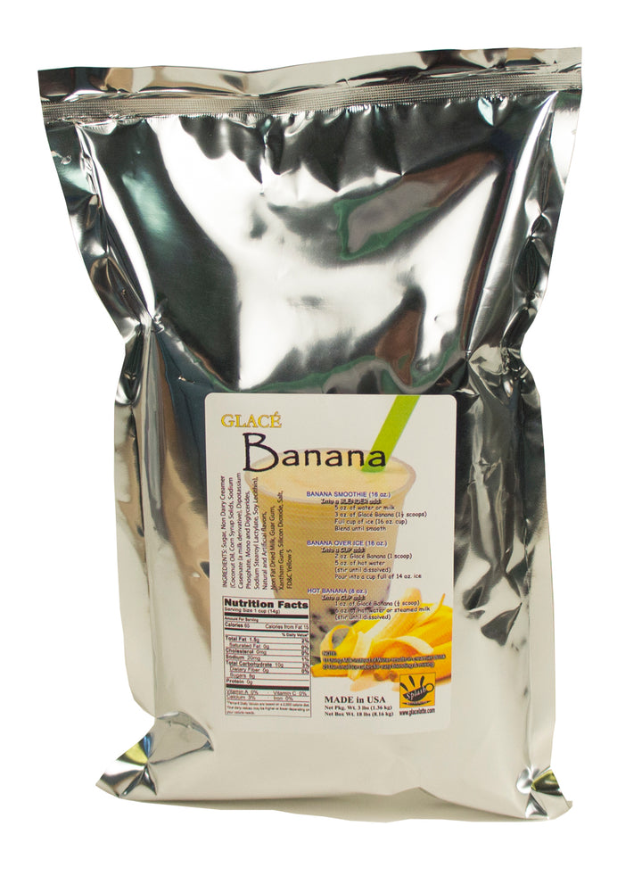 Banana 4 in 1 Mix for Bubble Tea, Smoothies, Lattes and Frappes, 3 lbs. Sac (caisse 6 x 3 livres. Sacs) - Fabriqué aux États-Unis