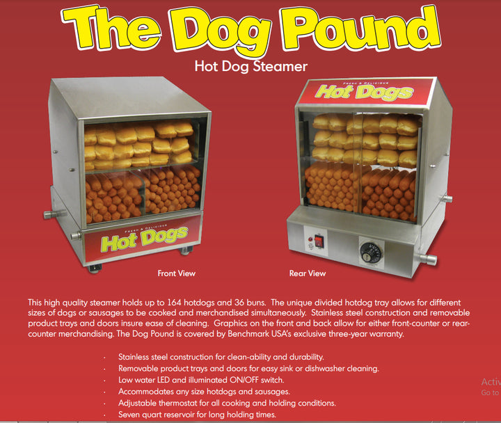 Cuiseur à vapeur pour hot-dogs et présentoir alimentaire