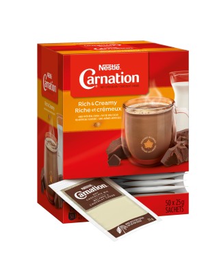 Hot Chocolate Rich and Creamy - Nestlé Carnation - 25g Sachets 
