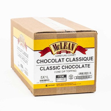 Classic Chocolate Cone Dip Coating - (Case = 5 x 1L Bags) by McLean Canada