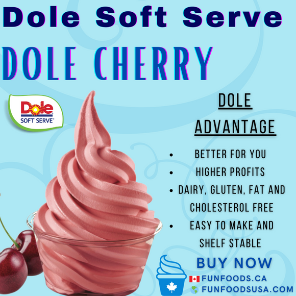 Dole Cherry Soft Serve Mix - 4.4 Lbs. Bag - Case (4 X 4.4lb Bags)