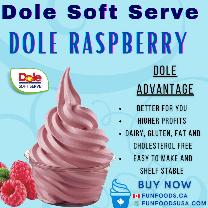 Dole Raspberry Soft Serve Mix - 4.4 Lbs. Bag - Case (4 X 4.4lb Bags)