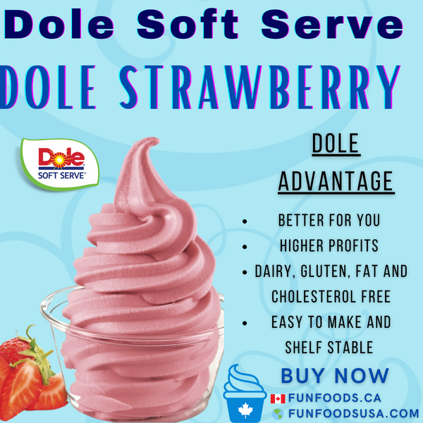 Dole Strawberry Soft Serve Mix - 4.4 Lbs. Bag - Case (4 X 4.4lb