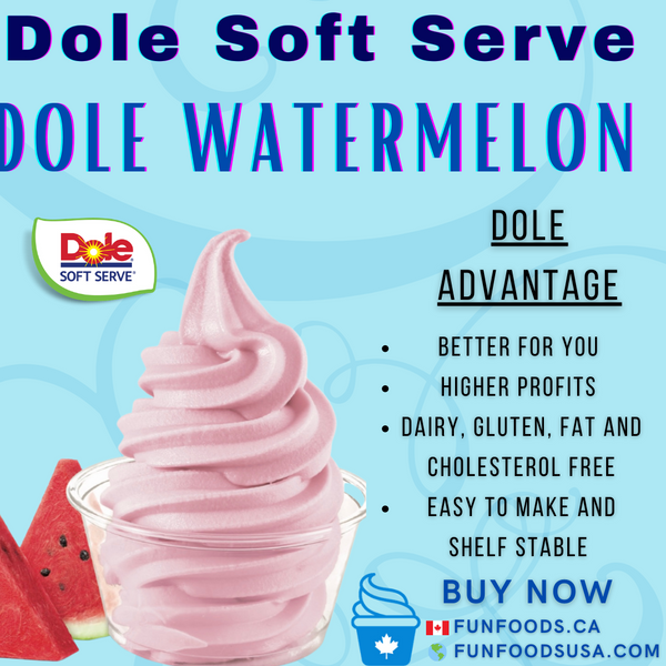 Dole Watermelon Soft Serve Mix 4.4 Lbs. Bag Case (4 X 4.4lb Bags