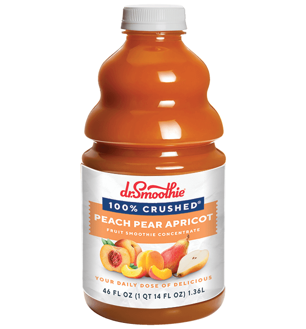 Dr. Smoothie 100% Crushed Peach Pear Apricot Smoothie Concentrate 46oz 6/ Pack