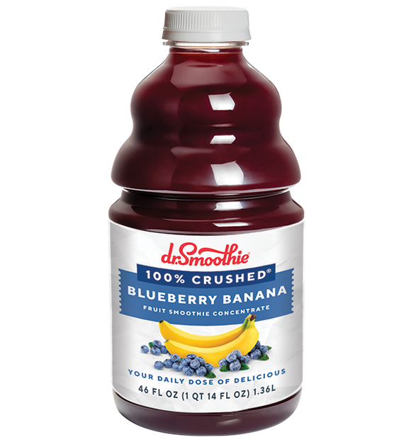 Dr. Smoothie 100% Crushed Blueberry Banana Smoothie Concentrate 46oz 6/ Pack