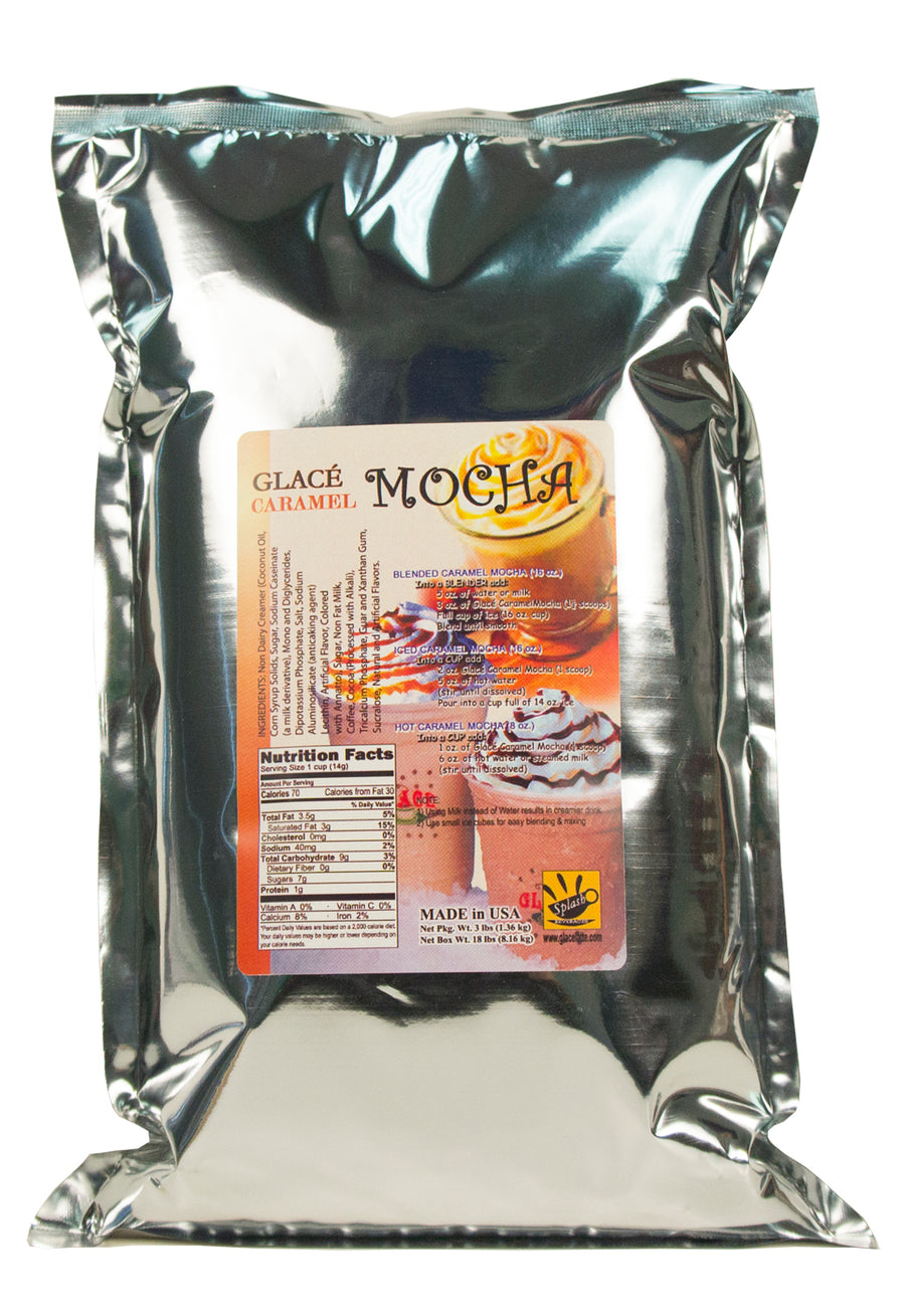 Caramel Mocha 4 in 1 Bubble Tea / Latte and Frappe Mix - 3 lbs. Bag (Case 6 x 3 lbs. Bags) - Made in the USA