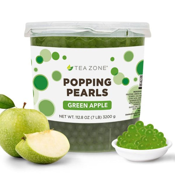 Green Apple Popping Boba / Popping Pearls - 4 x 7.05 lbs Jars/case