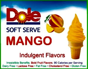 Dole Mango Soft Serve Mix - 4.4 Lbs. Bag - Case (4 X 4.4lb Bags)
