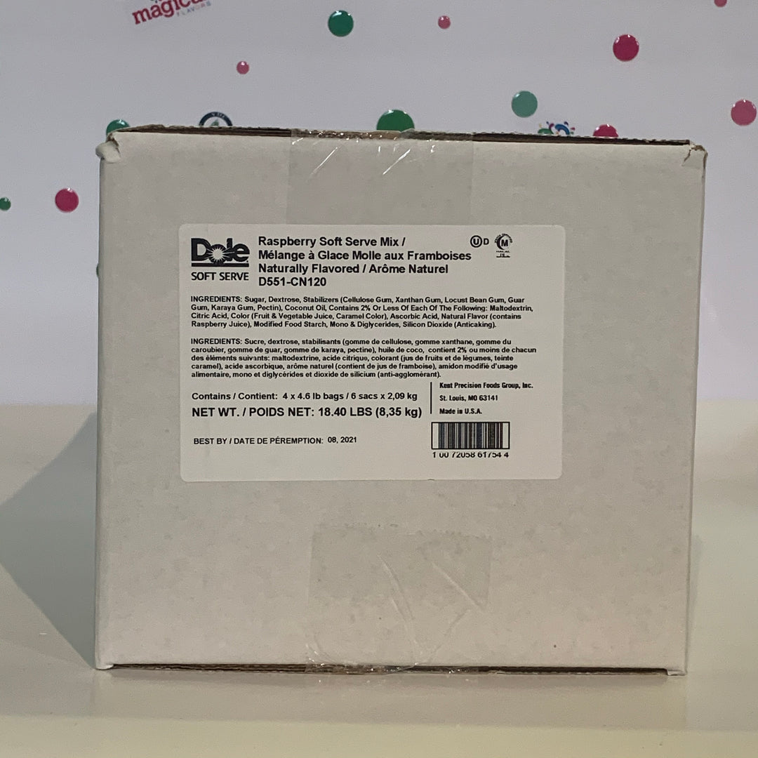 Dole Raspberry Soft Serve Mix - Case (4 X 4.4lb Bags)