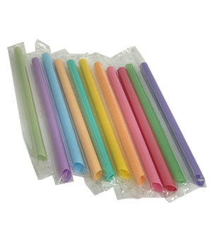 Large Jumbo Bubble Tea Boba Plastic Straws, Individual Wrapped Bubble Tea Straws - 3500