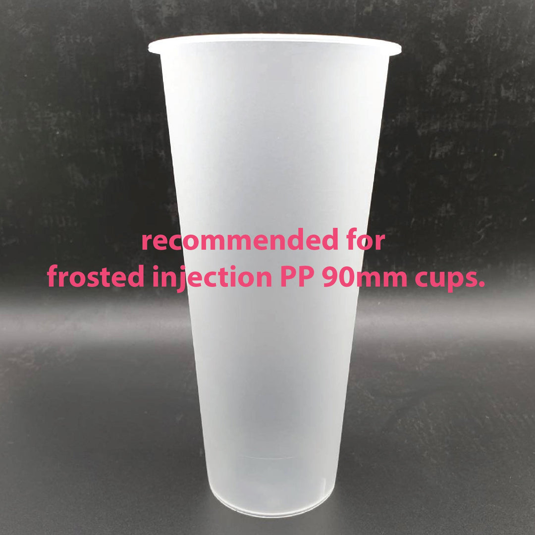 Sealing Film Machine with Contact Sensor | Recommended for FROSTED injection PP 90mm cups (UL Certified/Complies with NSF/ANSI Standard 2)