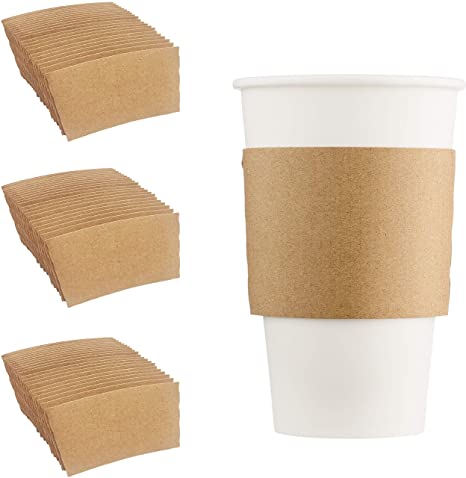 Plain Kraft Hot Cup Sleeves - 1000/cs Eco Friendly