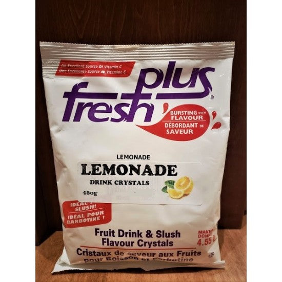 Fresh Plus Lemonade Drink Crystals - Drink and Slush Mix - Lynch - Case ( 12 x 450 grams) - Foodservice