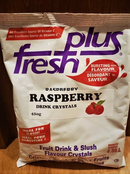 Fresh Plus Raspberry Drink Crystals - Drink and Slush Mix - Lynch - Case ( 12 x 450 grams)