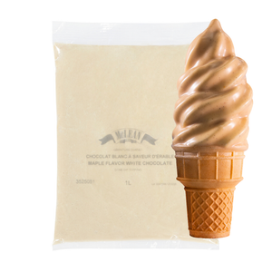 Maple Flavor White Chocolate Cone Dip Coating (Case = 5 x 1L Bags) by McLean Canada