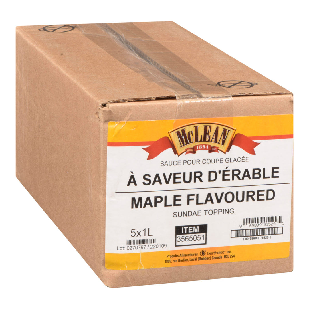 Maple Flavored Sundae Topping - 5X1L/CS - by McLean Canada