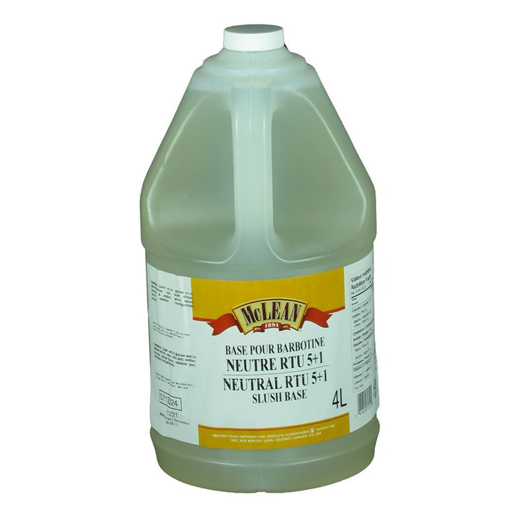 Neutral Slush Syrup Base Mix – RTU 5+1 – 2x4L – Fun Foods Canada