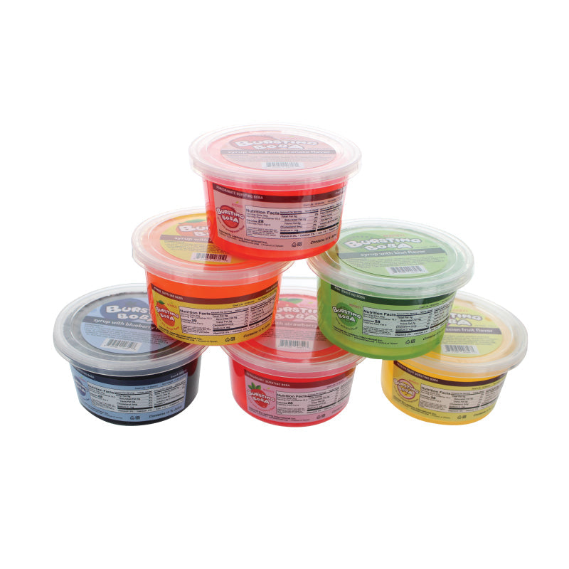 Strawberry Bursting Boba® | Popping Boba | 490g Mini Tub | 6 Mini Tubs Per Case | 90 Cases Per Pallet