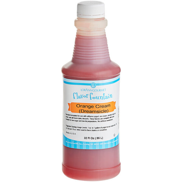 Orange Cream (also known as Dreamsicle or Creamsicle) Flavor 32 oz Bottle