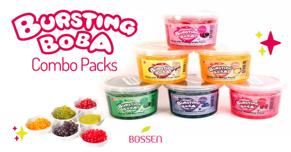 Bursting Boba® Mini | Popping Boba | 6 Flavors - Fun Party Combo Pack - 6 x 490g Mini Tubs