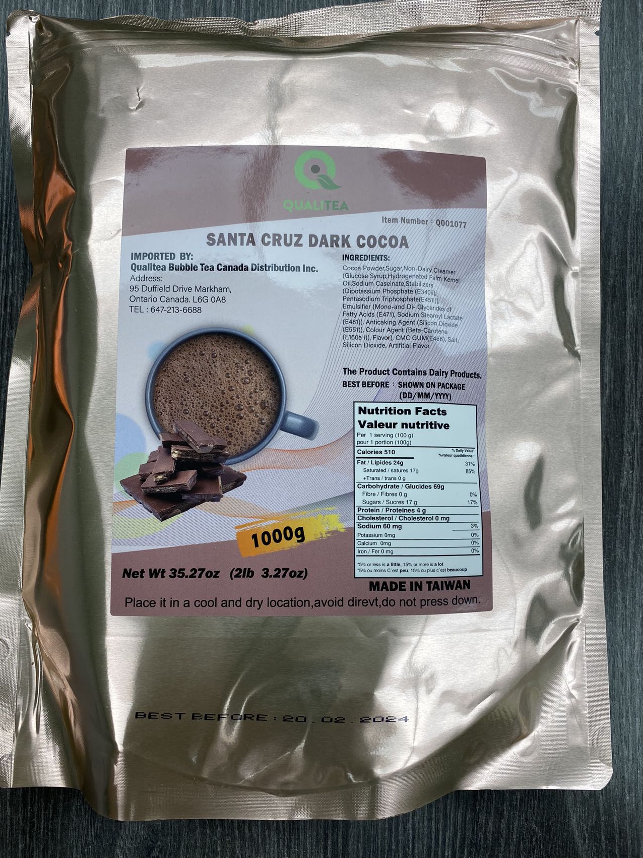 Santa Cruz Dark Cocoa powder 1Kg Fun Foods Canada