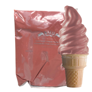 Enrobage pour cône fraise rubis chocolat (caisse = 5 sacs de 1 l) par McLean Canada