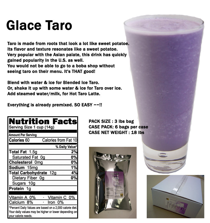 Taro 4 in 1 Mix for Bubble Tea, Smoothies, Lattes and Frappes, 3