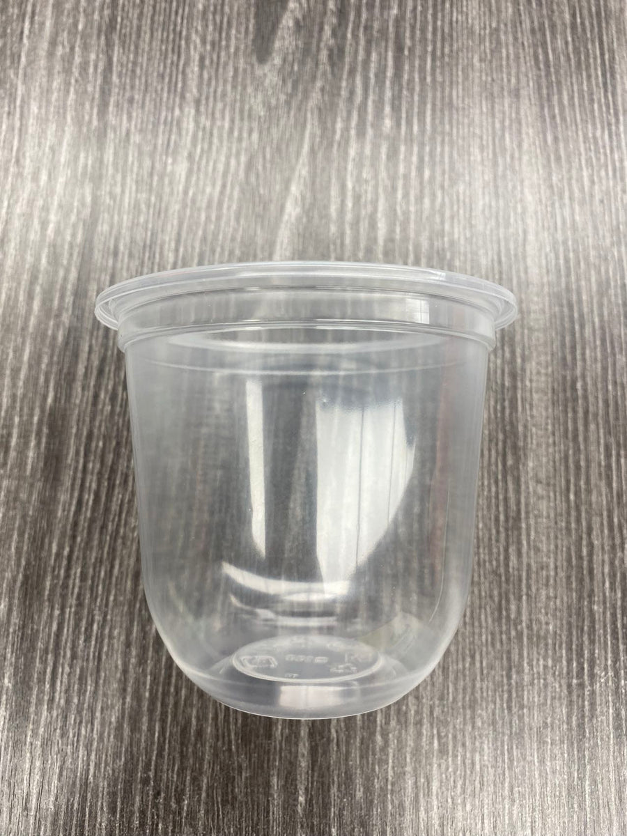 U360 - U Shaped PP Clear Cups 95mm 360cc (12 oz.) 1000 cups. Perfect for cup sealing machine and/or dome and flat lids.