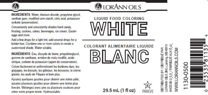 White Food Coloring Bulk Supplier LorAnn Canada